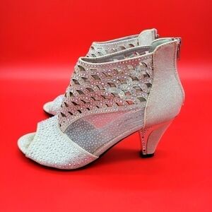 Pierre Dumas Shoes Women 7.5 M Ciara High Heels Women's Silver Zip Up